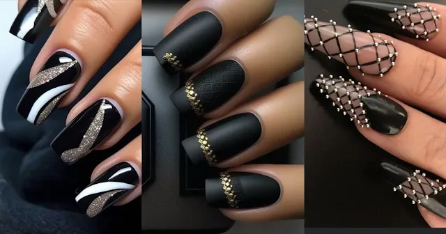 11 Black Nail Polish Designs