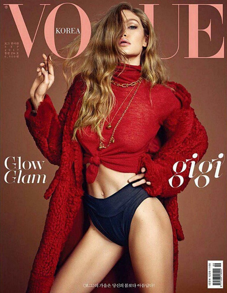 Gigi Hadid model photo shoot Vogue Korea Magazine September 2017