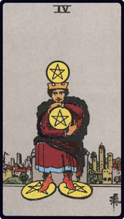 The 4 of Pentacles - Tarot Card from the Rider-Waite Deck