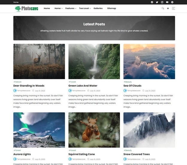 Photocave - Blogger Template