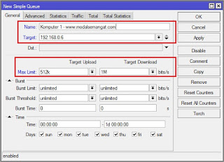 Mengatur Bandwidth Menggunakan Simple Queue