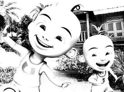  Gambar  Upin  Hitam  Putih  Auto Design Tech