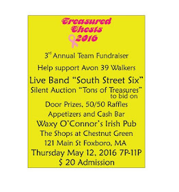 3rd Annual Fundraiser - The Treasured Chests Avon Walking Team