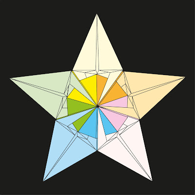 Origami, disegno retro: Stella diamante, retro - Diamond Star, back