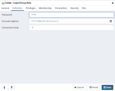 Creating PostgreSQL Database Login User Group Role