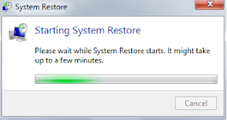 system restore starting