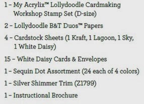 Lollydoodle Cardmaking kit_list of items