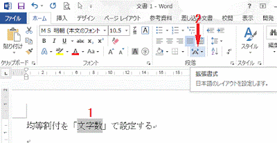 ［拡張書式］をクリックします