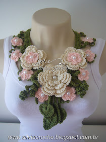 flore, croche, moda feminina, colar delicado, colar de flores, colar de croche, colar miss flor