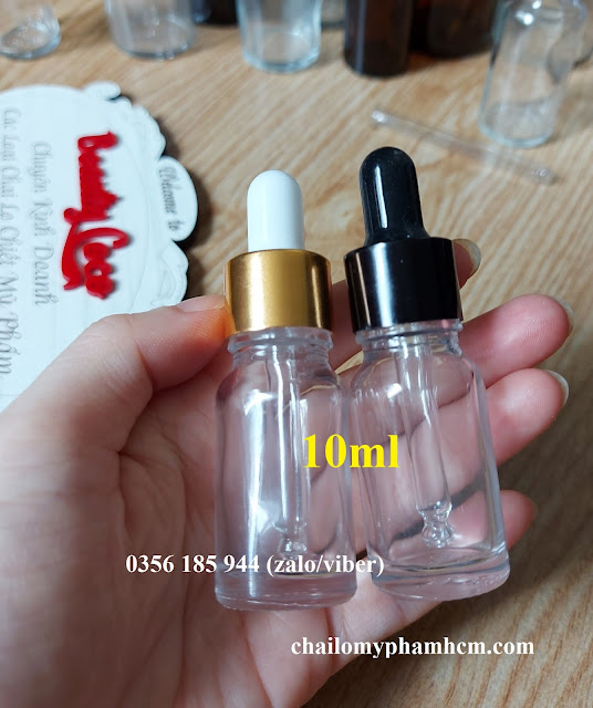 CHAI CHIẾT TINH DẦU 10ML BÓP GIỌT LỌ THỦY TINH ĐỰNG SERUM