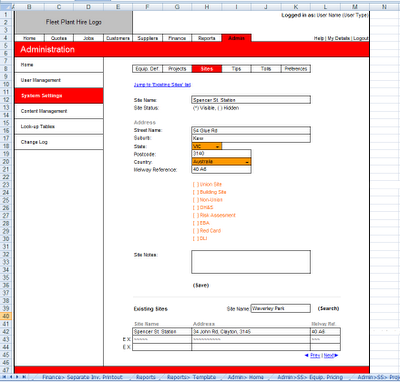 MS Excel Wireframe