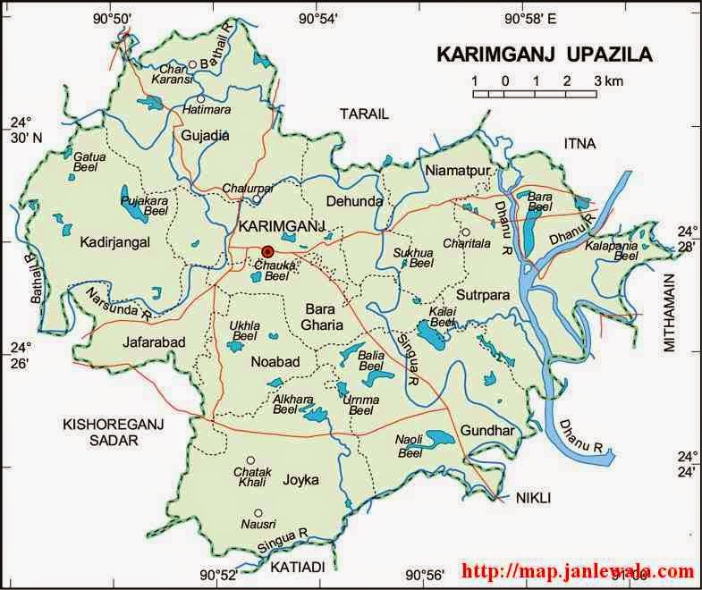 karimganj upazila map of bangladesh