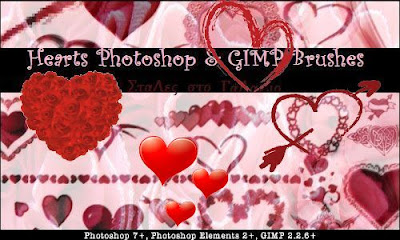 Hearts Photoshop & GIMP Brushes, Photoshop Brushes, Photoshop Stuff