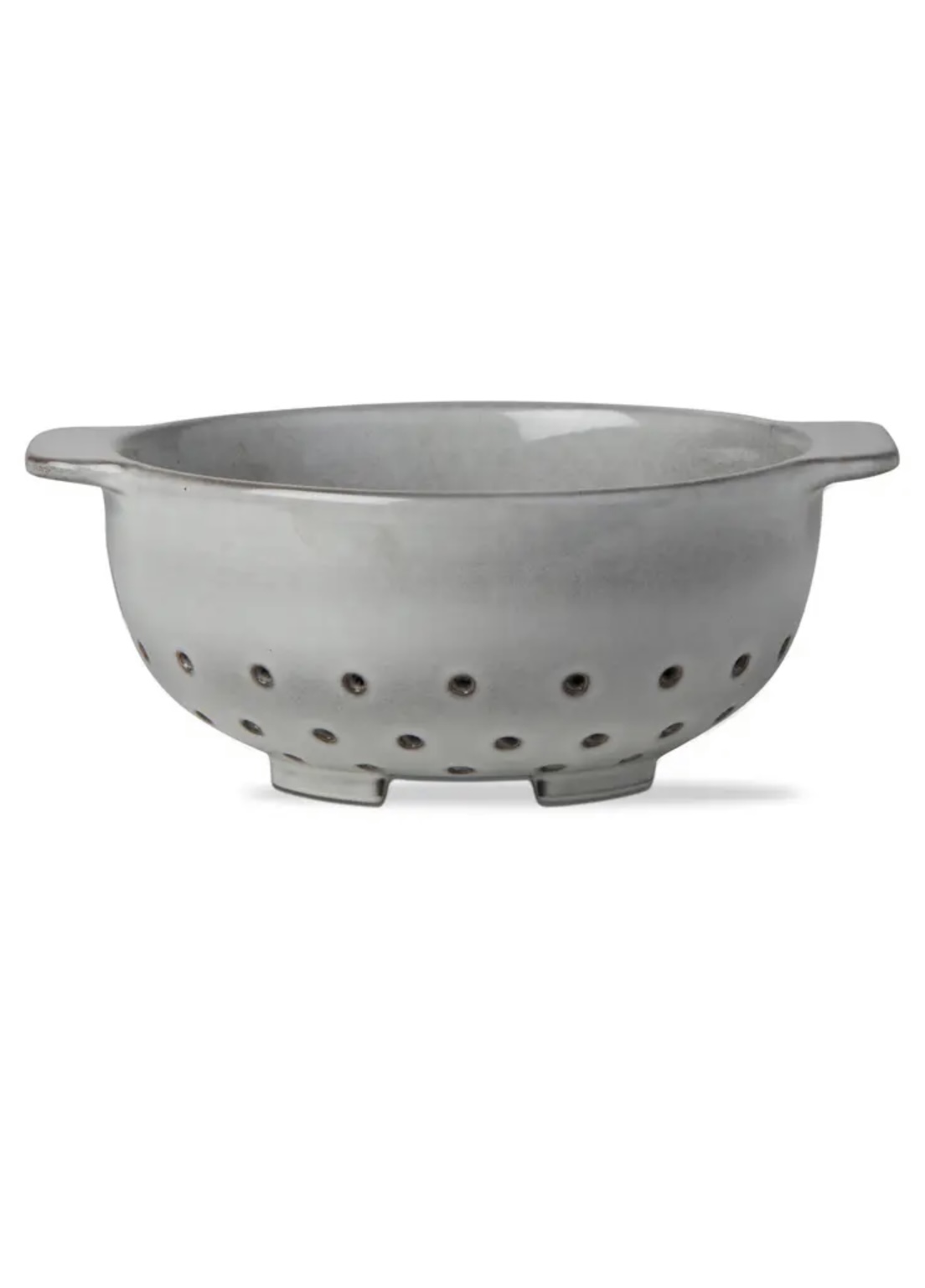 large gray stoneware colander