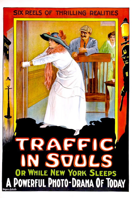 TRAFFIC IN SOULS. Estados Unidos. Cartel: 69 x 104 cms. TRÁFICO DE ALMAS. Traffic in Souls. 1913. Estados Unidos. Dirección: George Loane Tucker. Reparto: Jane Gail, Ethel Grandin, William H. Turner, Matt Moore, William Welsh, Millie Liston, Irene Wallace, William Cavanaugh, Arthur Hunter, Howard Crampton, W.H. Bainbridge, Luray Huntley.