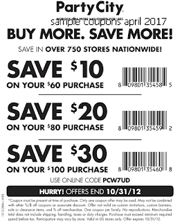 free Party City coupons for april 2017