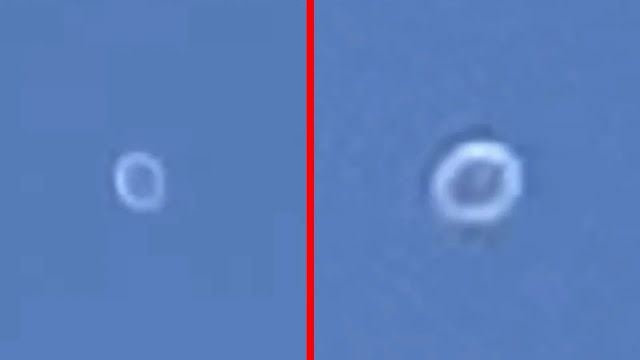 A white ring doughnut shape UFO over the UK.