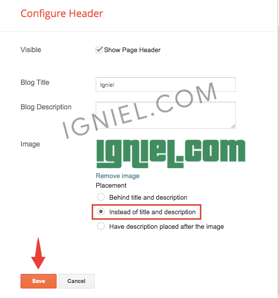 How to Put Logo Image on Blogspot Header