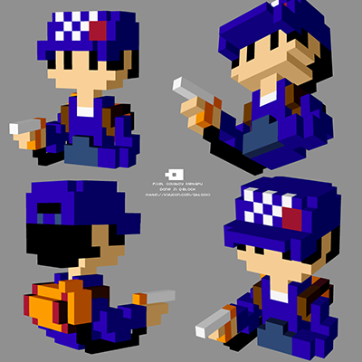 Metaru dibujo a voxel art