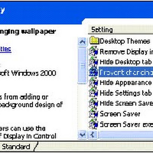 Không cho thay đổi Desktop