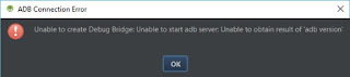 ADB connection error in android studio