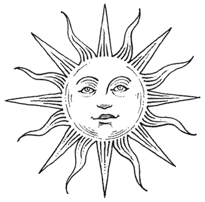 Sketch of Sun Tattoos Designs Picture