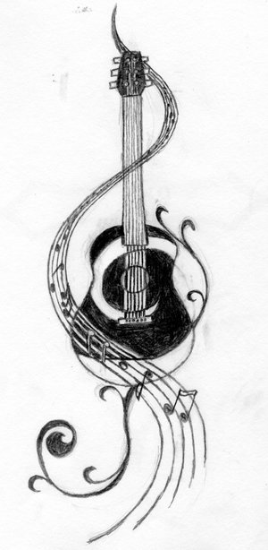 guitar tattoos. tattoos musicales