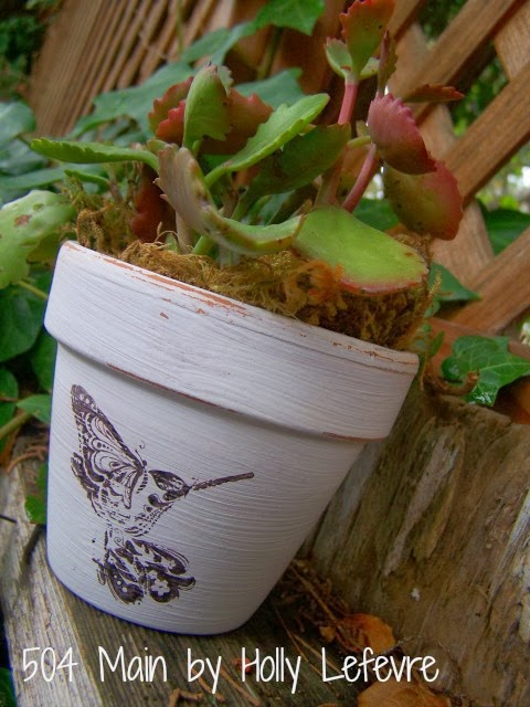 Painted and Stamped Pots by 504 Main #mpinterestparty