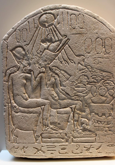 Unfinished stela, showing Queen Nefertiti and Pharaoh Akhenaten