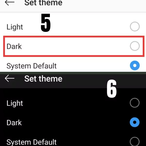 How to enable dark mode on instagram