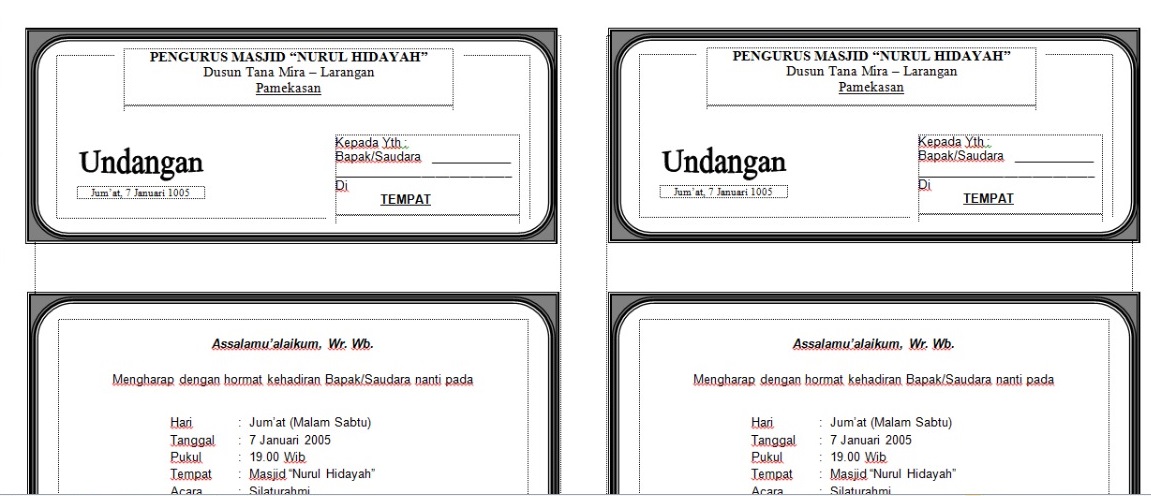 Download Undangan Tahlil 1 Lembar Isi 2 Ms Word Bisa Di Edit Rofik My Id