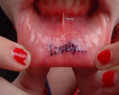 inside lip tattoos