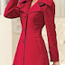 Women's Fashion Red Tailored A-Line Coat