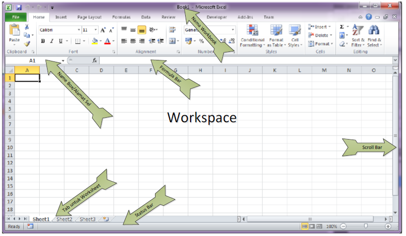  Penjelasan  Singkat Tentang  Microsoft Excel  2010