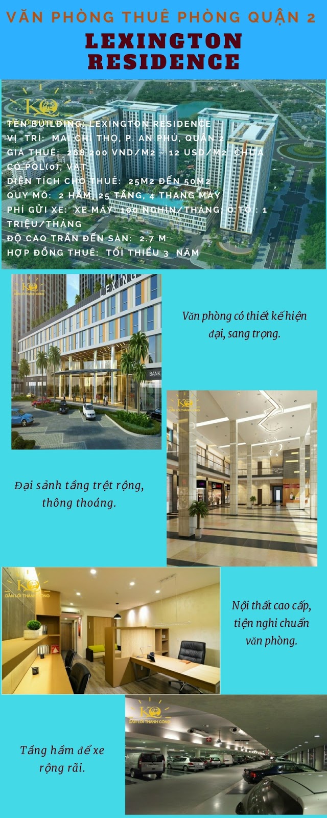 Cho thuê văn phòng quận 2 Lexington Residence