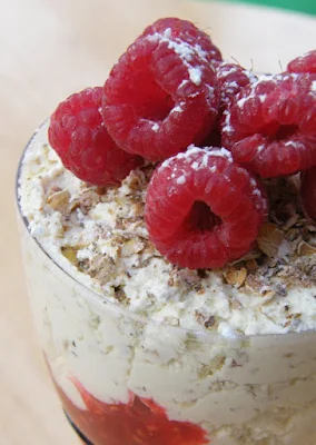 Scottish Cranachan - a traditional dessert with oats, cream, whisky and raspberries