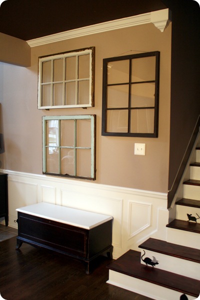 antique windows on wall 