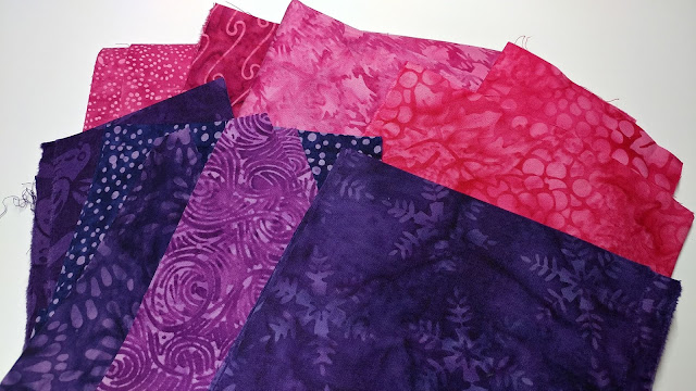 Pink and purple Island Batik fabrics