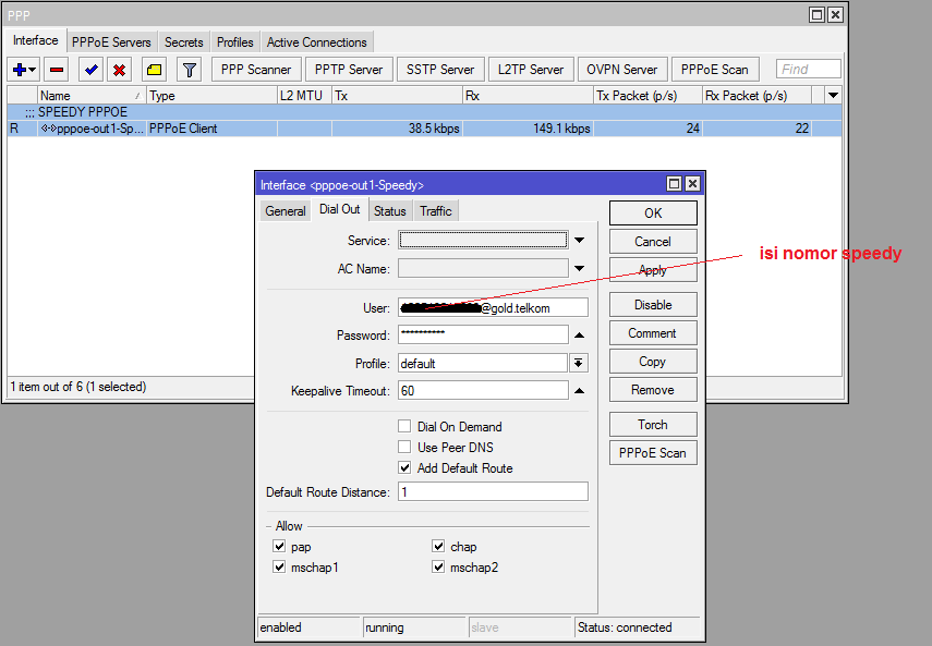 Setting pppoe pada Mikrotik