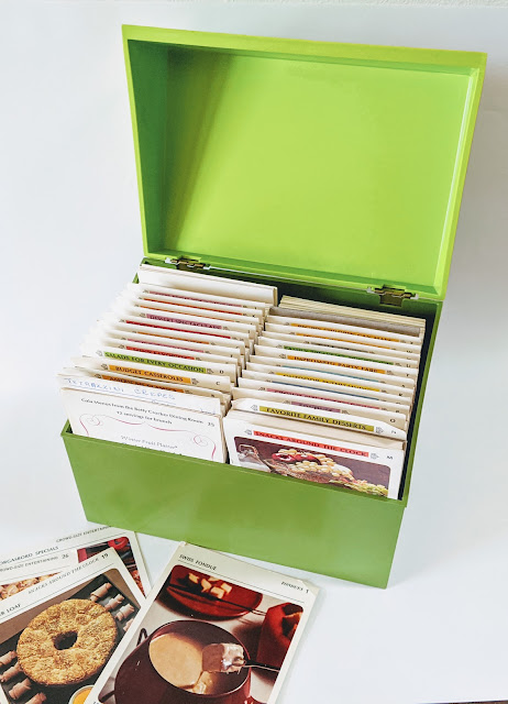 image of a big green box with recipes in them