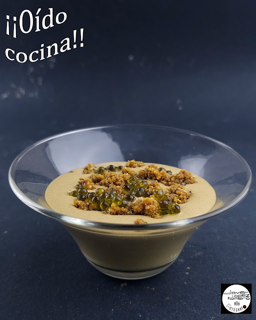 Crema de mejillones con pistachos caramelizados (ideal para dipear)