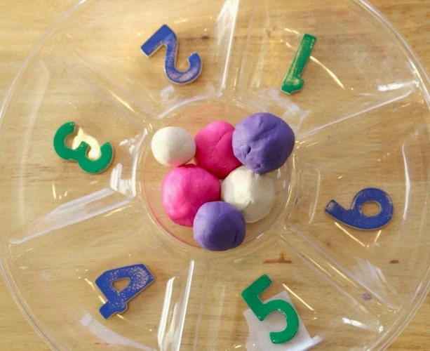 preschool counting activity using play dough