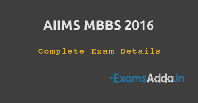 AIIMS MBBS 2016