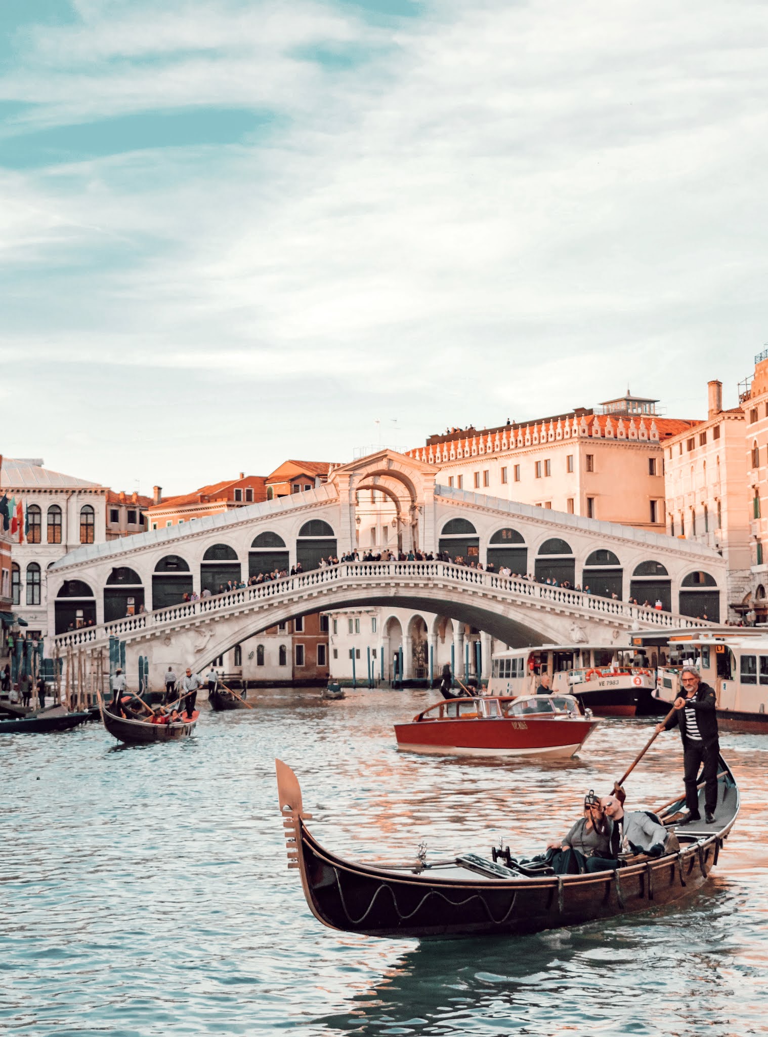 Gondola on the canals of Venice, Italy