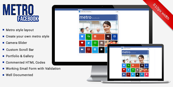 Metro Facebook Timeline HTML Template - Business Corporate