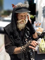 Crazy-looking street person