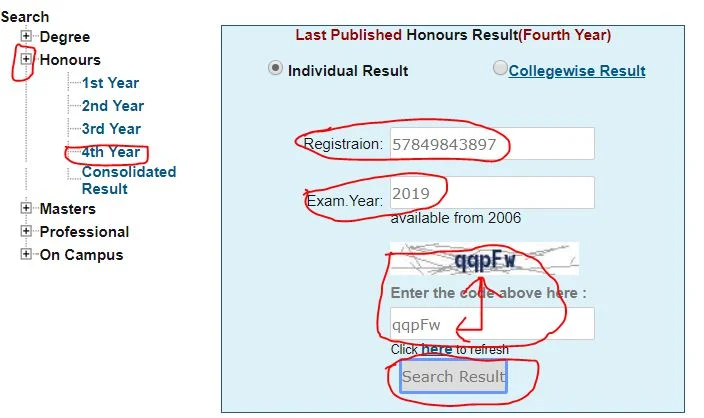 NU Honours 4th Year Result 2023 (Honours Final Result) National University Bangladesh: