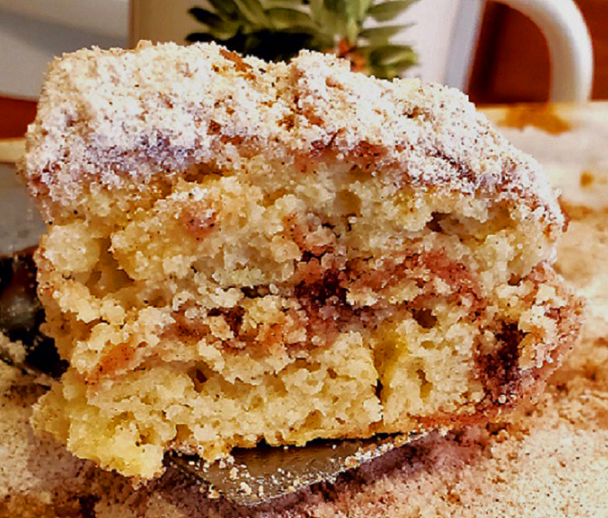 this is an all made from scratch sour cream coffee cake with streusel