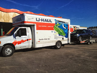 Loaded up and ready to go at the U-Haul place in Grand Junction