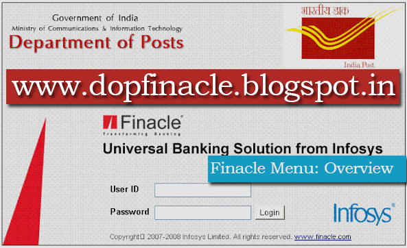 Finacle Core Activities - Important Menus In DOP Finacle  